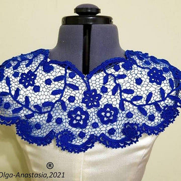 Lace blue detachable collar