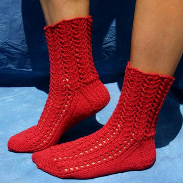 Hot Sauce Ribbed Lace Socks