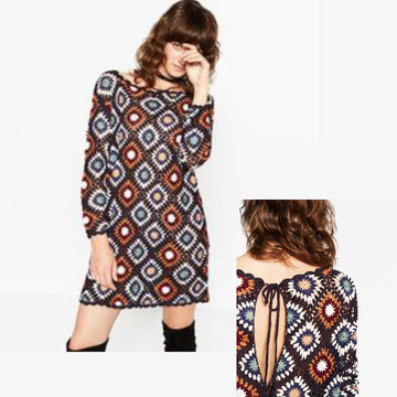 Plus size women backless dress pattern