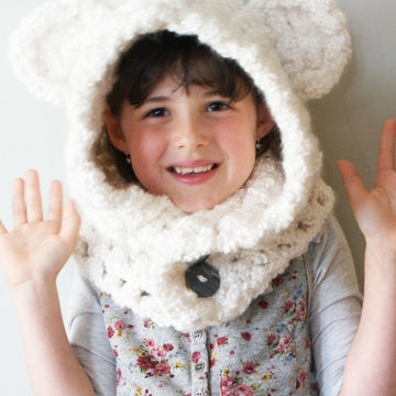 Chunky Crochet Polar Bear Hood