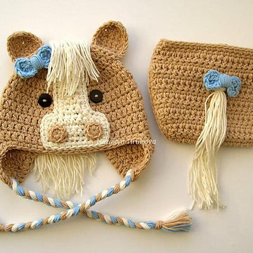 Horse Baby Hat and Diaper Cover