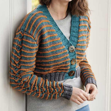 Stripy Cropped Cardigan