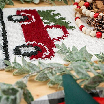 Red Christmas Truck Table Runner