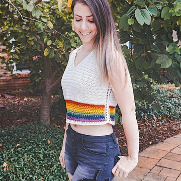 Rainbow Crochet Top
