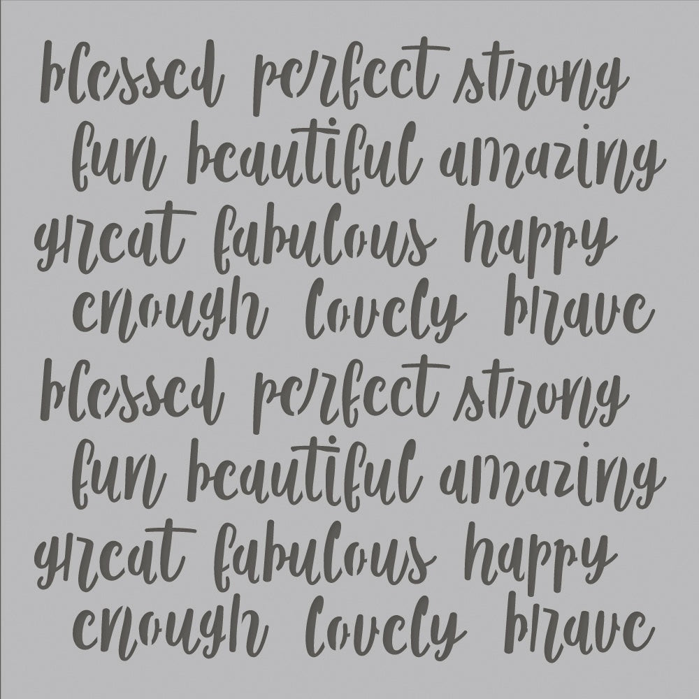 Simple Stories I Am Stencil 6"X6" - Affirmations