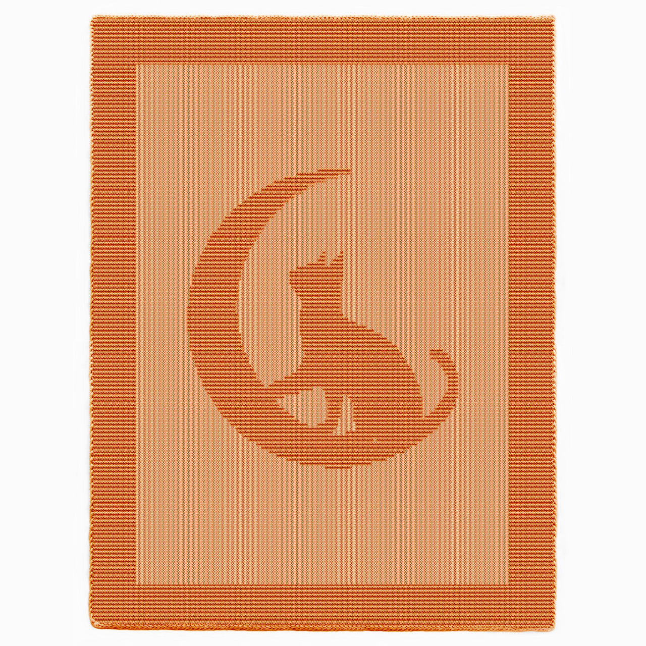Halloween Lunar Cat blanket Knitting Pattern, Knit-Purl only
