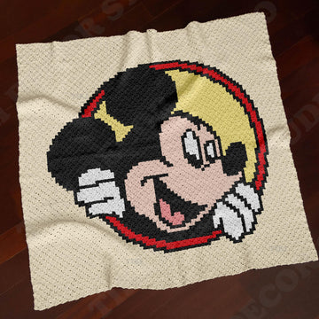 C2C Mickey Mouse Blanket Ivory Afghan Baby Throw Graphgan Crochet PATTERN