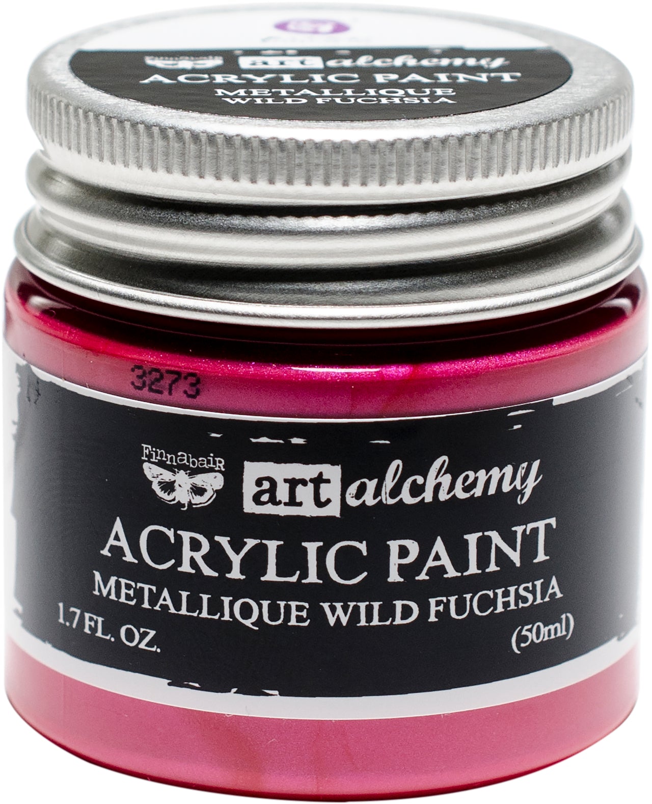 Prima Marketing Finnabair Art Alchemy Acrylic Paint 1.7 Fluid Ounces - Metallique Wild Fuchsia