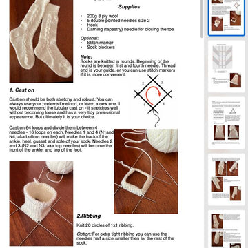 White socks with cables