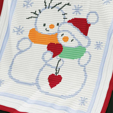 CROCHET Christmas Baby Blanket / Afghan - Snowmen
