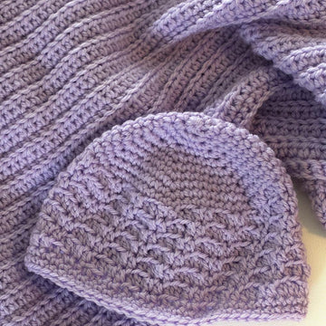 Ribbed Baby Blanket and Hat