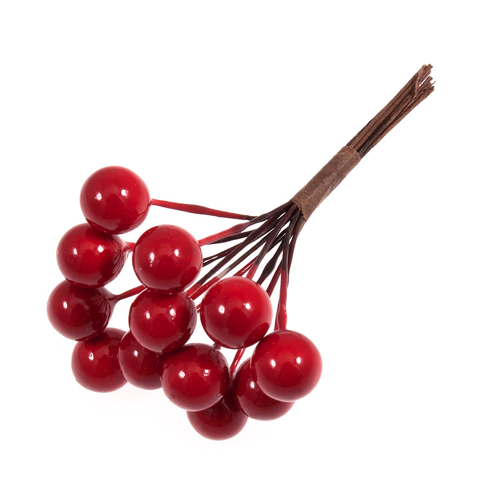 Groves Berries: Small 70mm x 10mm x 10mm: 12 Stems per Bunch: Red