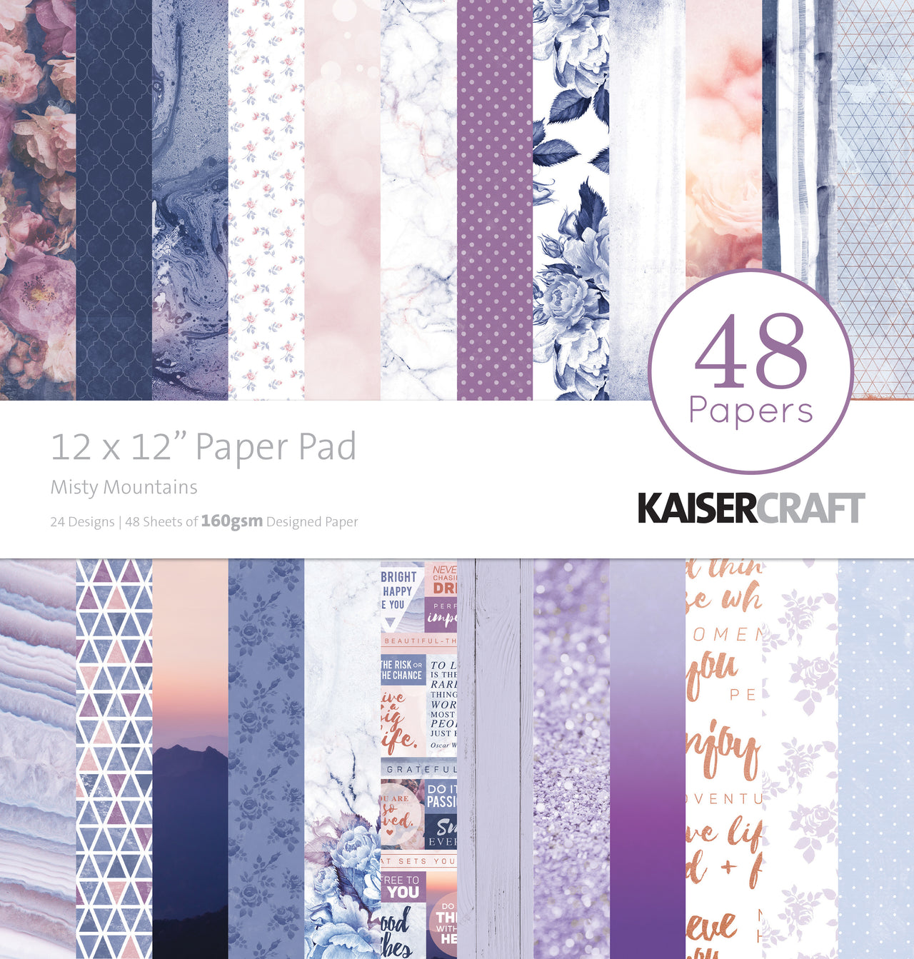Kaisercraft Paper Pad 12"X12" 48/Pkg - Misty Mountains