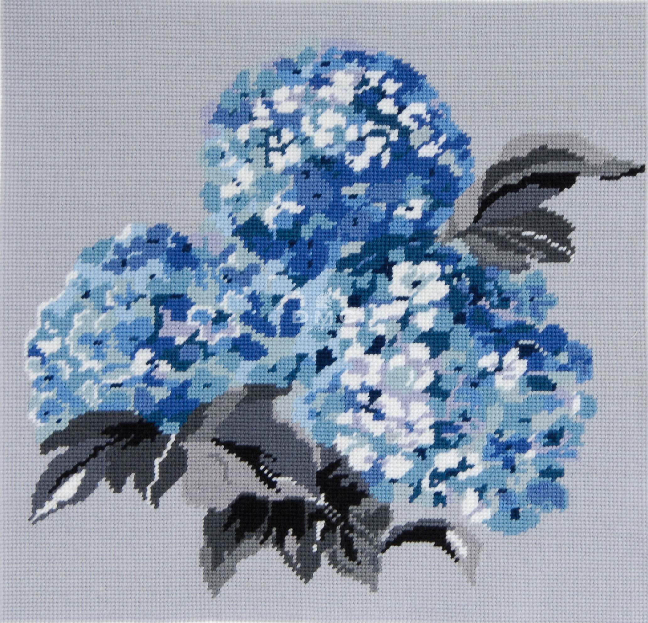 DMC Blue Hydrangeas Tapestry Canvas - 40 x 40cm