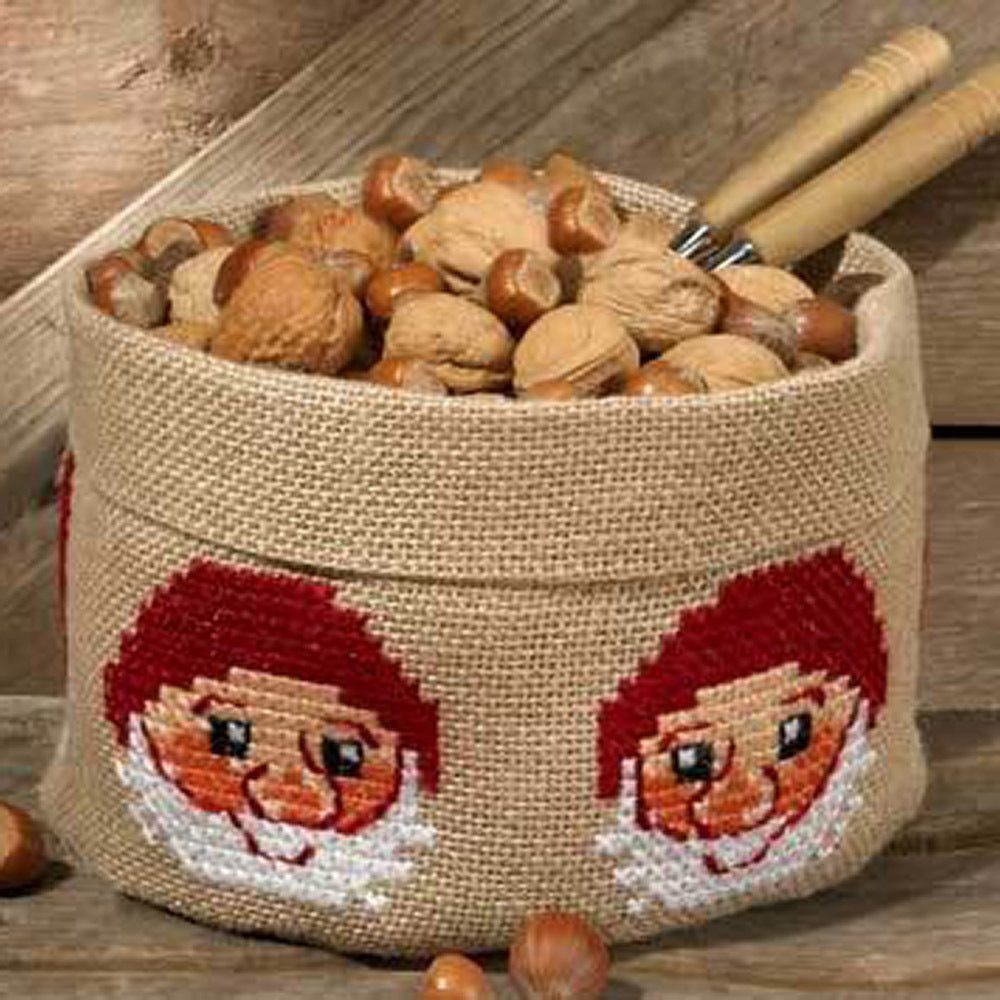 Permin Elf Basket Cross Stitch Kit - 15cm x 15cm