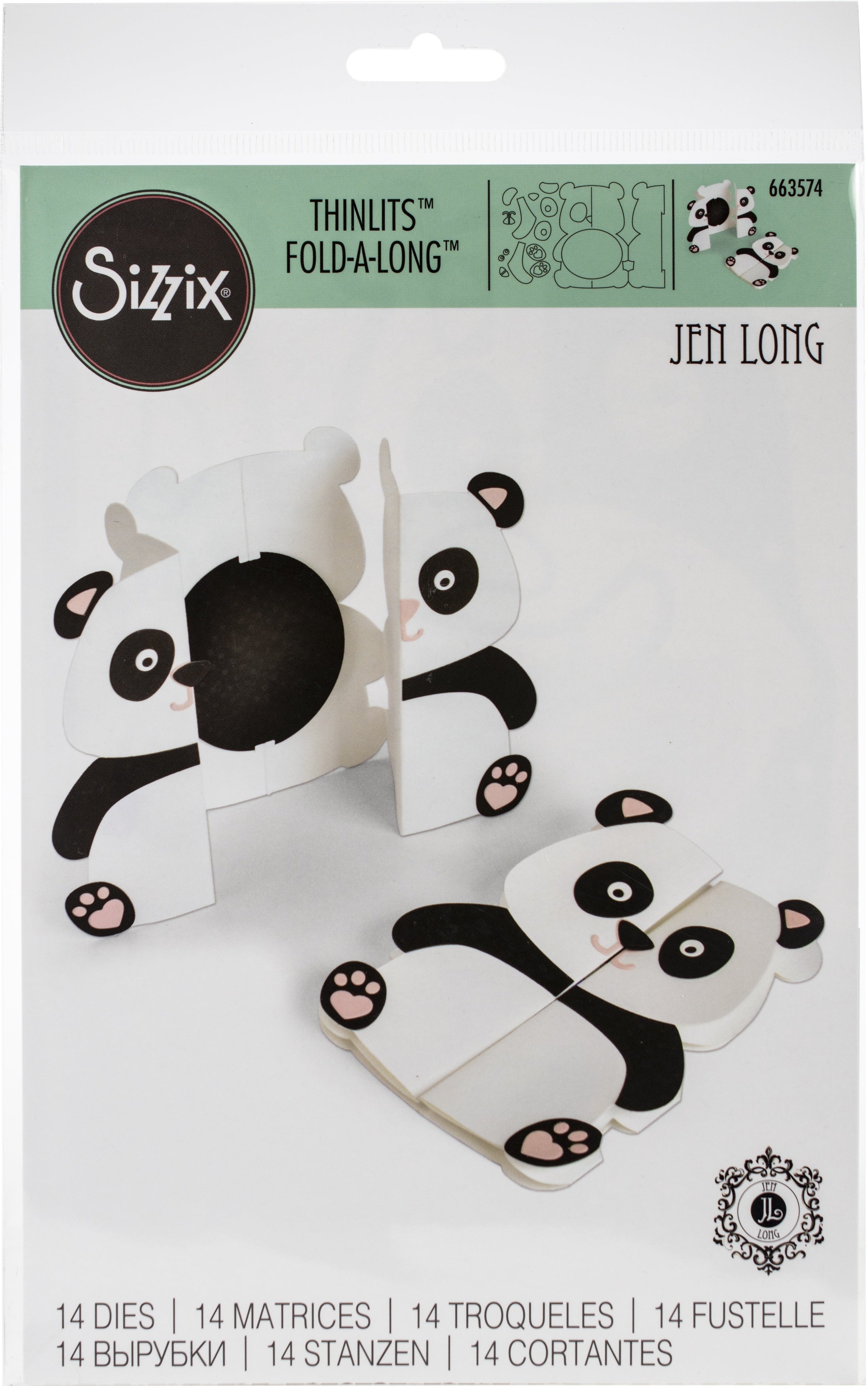 Sizzix Thinlits Dies By Jen Long - Card Panda Fold-A-Long