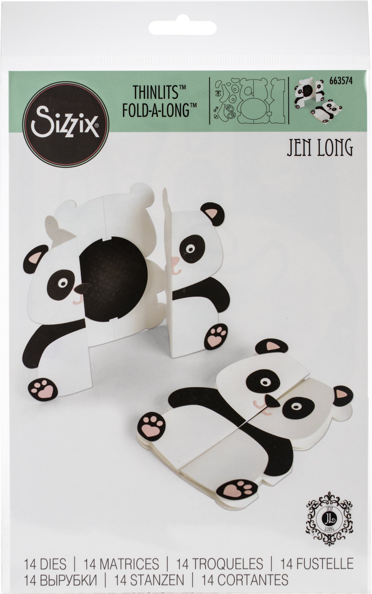Sizzix Thinlits Dies By Jen Long - Card Panda Fold-A-Long