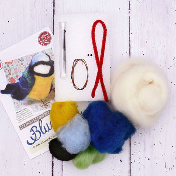 The Crafty Kit Company British Birds Blue Tit Needle Felting Kit - 13cm