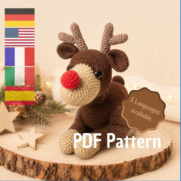 Rentier liegend Amigurumi