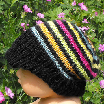Baby Silk Striped Peak Beanie Cap Hat