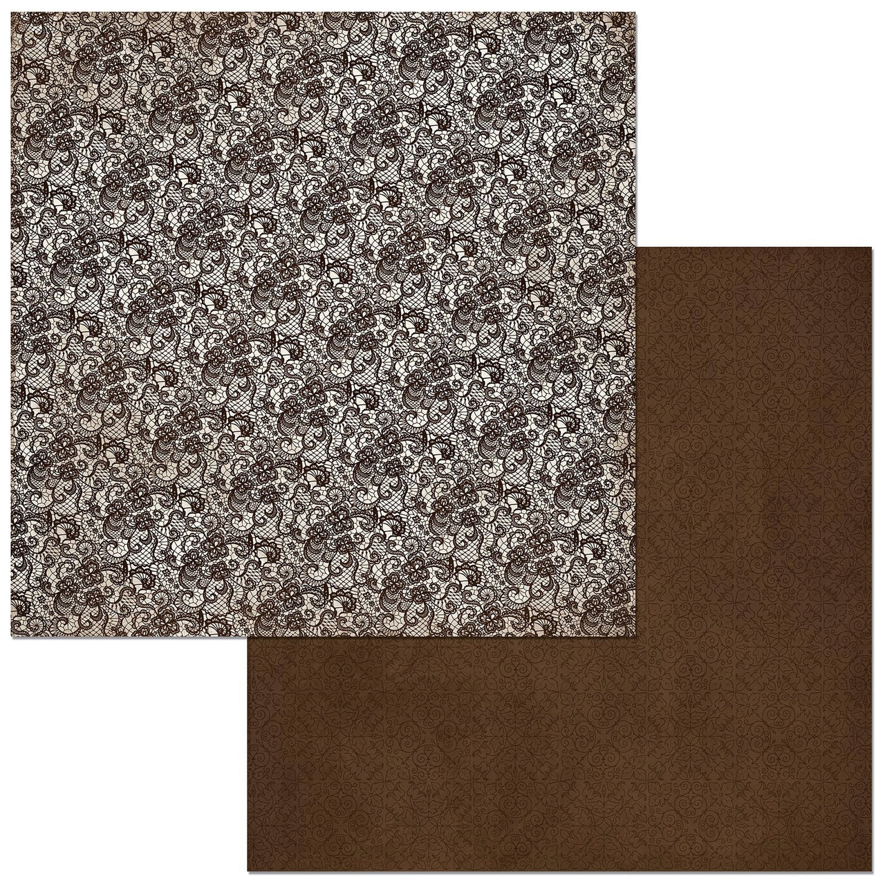 American Crafts BoBunny Double Dot Lace Double-Sided Cardstock 12"X12" 25/Pkg - Coffee