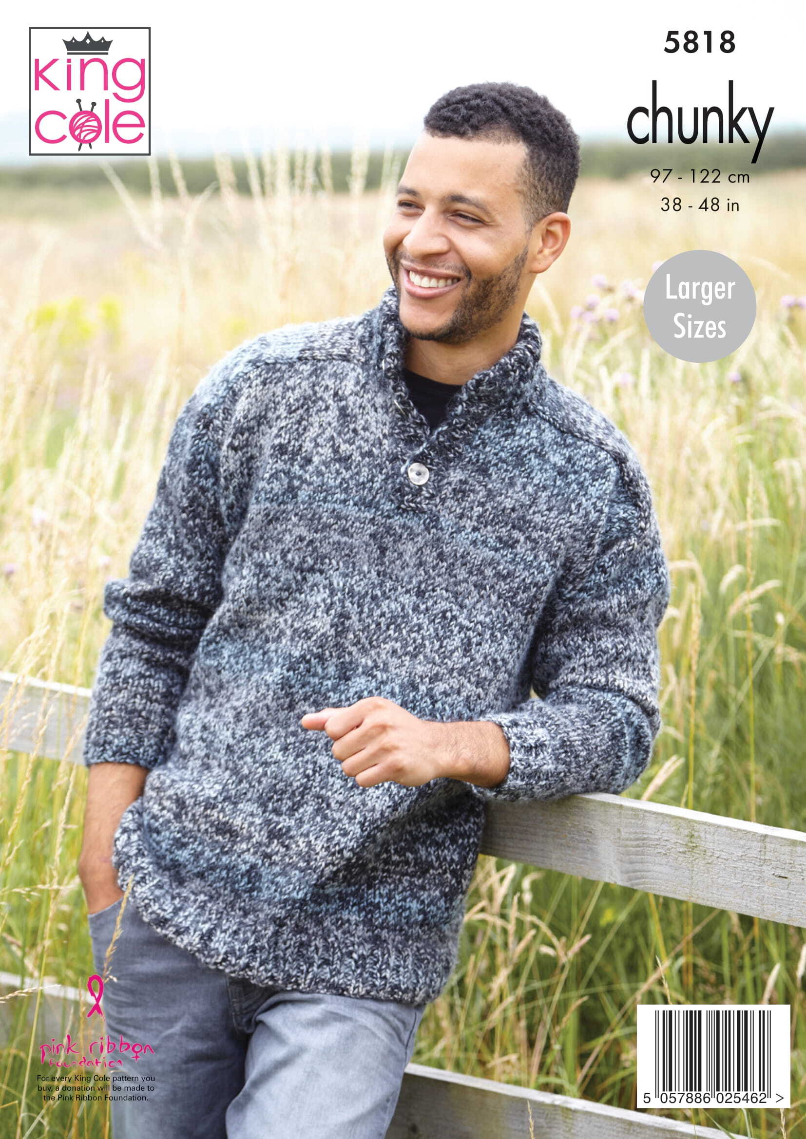 Mens Sweaters Knitted in King Cole Autumn Chunky - 5818 - Downloadable PDF