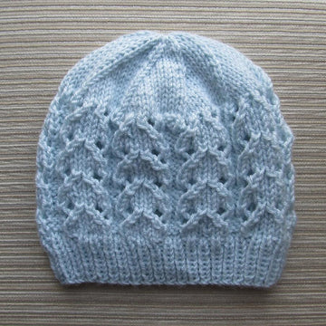 Blue Hat with Lacy Columns for a Lady