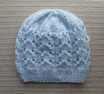 Blue Hat with Lacy Columns for a Lady