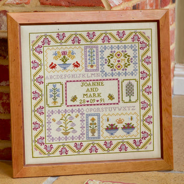 Historical Sampler Company Wedding Boxes Sampler Cross Stitch Kit - 35cm x 35cm