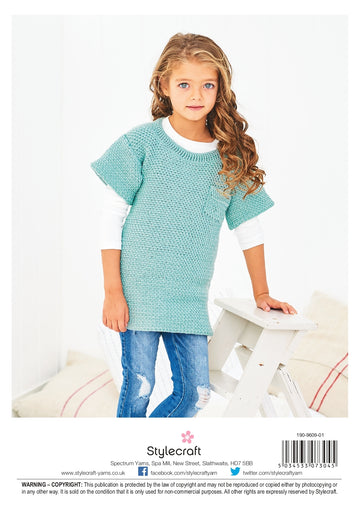 Crochet Woven Sweater and Tunic in Stylecraft Bambino DK - 9609 - Downloadable PDF