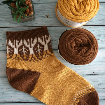Autumn Leaves Colorwork Socks