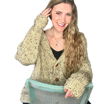 Mountains and Stone Cardigan - Chunky Shawl Collar