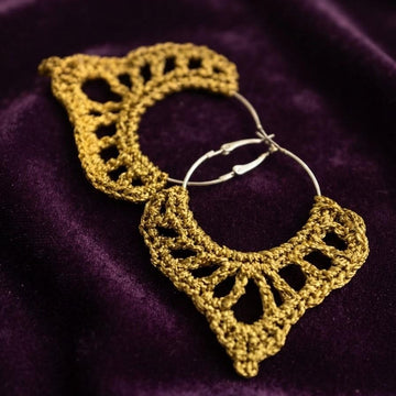 142. Hoop Festive Lotus Earrings
