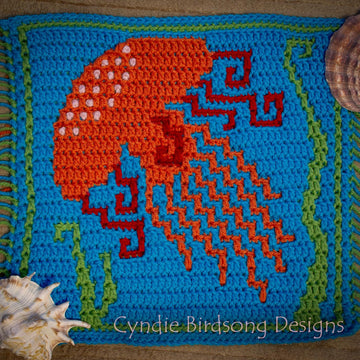 Awesome Ocean Mosaic Square: Jelly Fish