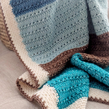 Textured Color Block Baby Blanket