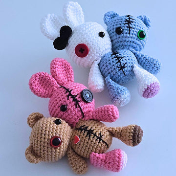 Two headed Halloween bunny and bear