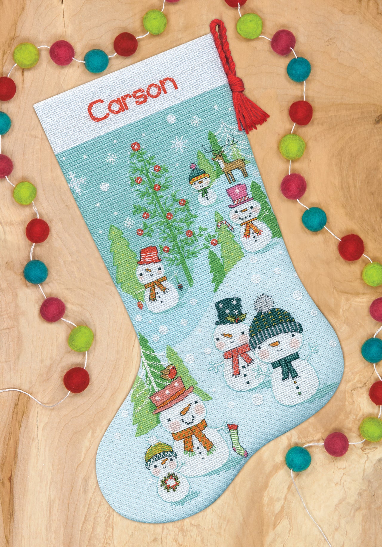 Dimensions Snowman Family Stocking Counted Cross Stitch Kit