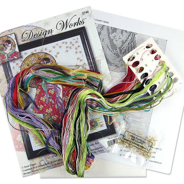 Design Works Red Geisha Cross Stitch Kit - 30cm x 40cm