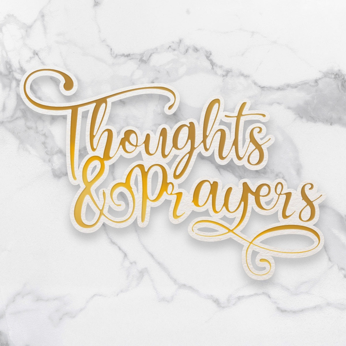 Artdeco Creations Delightful Sentiments Cut, Foil & Emboss Dies - Thoughts & Prayers 3.9"X2.7"