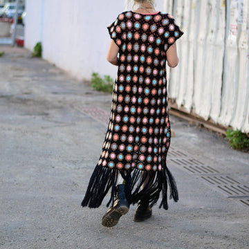 Festivest crochet vest with fringe