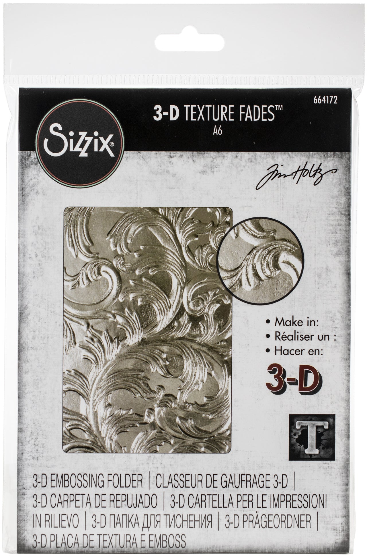 Sizzix 3D Textured Impressions Embossing Folder By Tim Holtz - Elegant