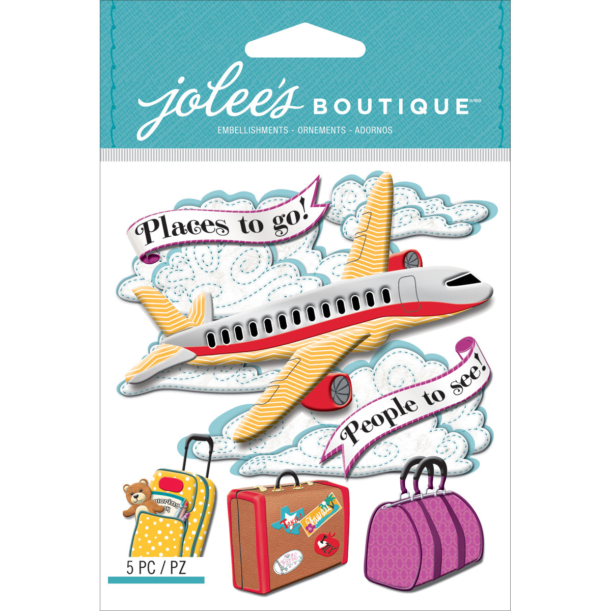 Jolee's Boutique Dimensional Stickers - Airplane