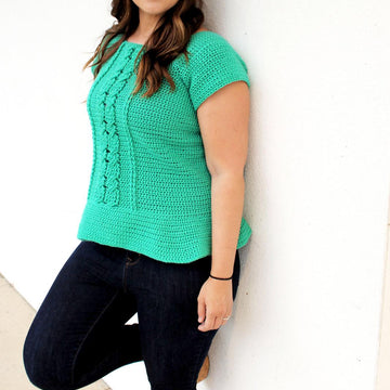 Cabled Peplum Tee