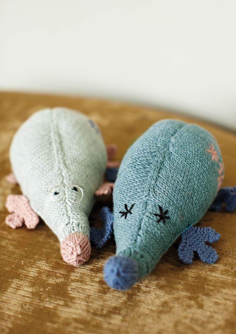 Morris & Myna Mole Toys in Rowan Baby Cashsoft Merino - Downloadable PDF