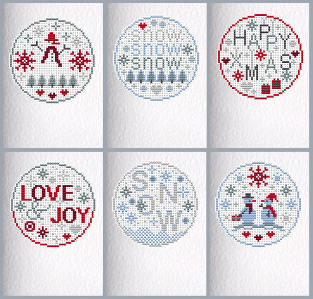 Riverdrift House Snow Christmas Cross Stitch Kit - 105 x 147mm.