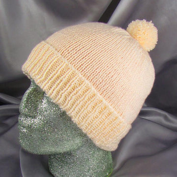 Simple Bobble Beanie Hat Circular