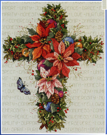 Winter Floral Cross - PDF