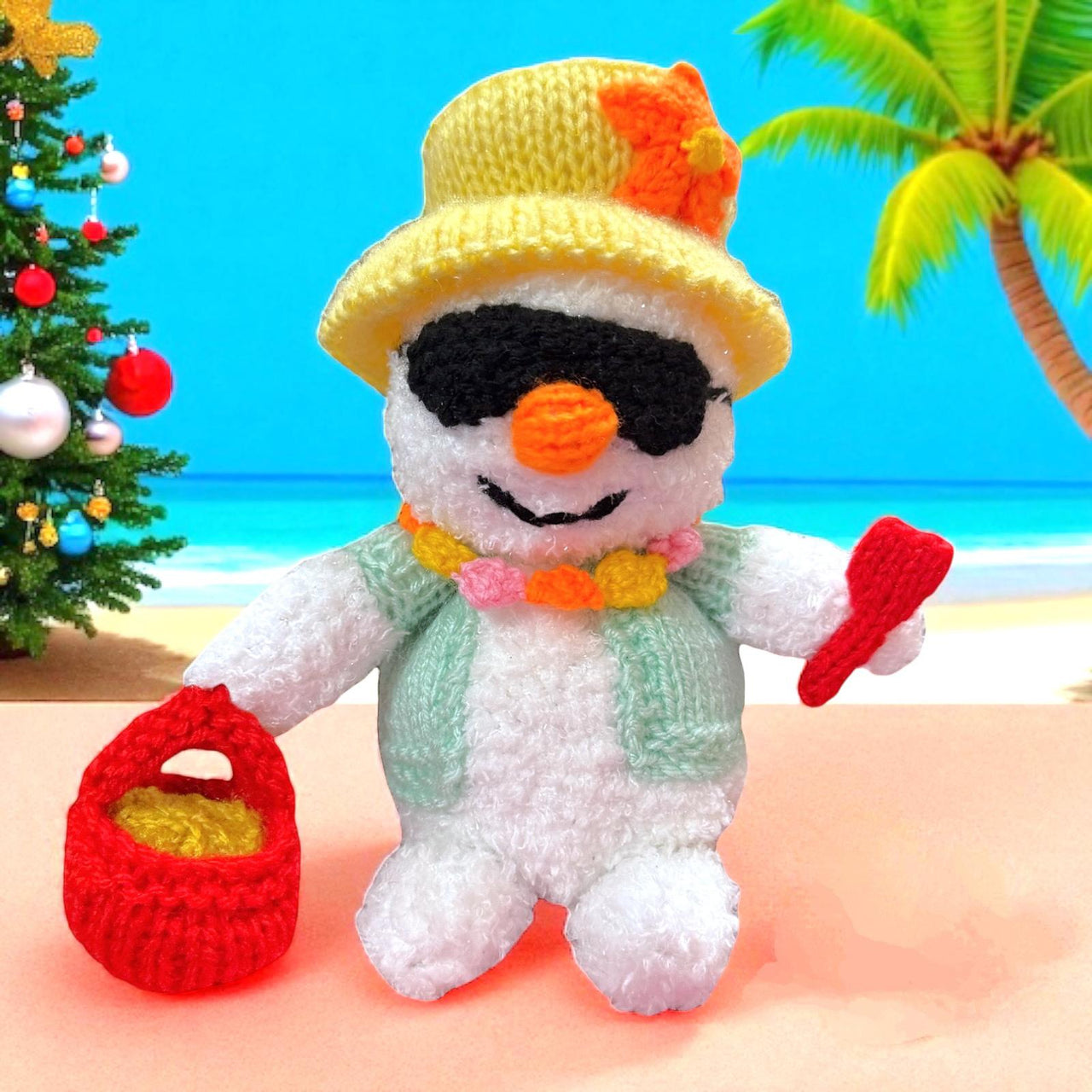 Christmas Summer Snowman choc cover / toy