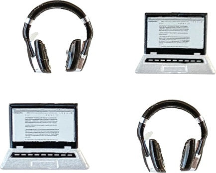 Eyelet Outlet Shape Brads 12/Pkg - Laptop & Headphone