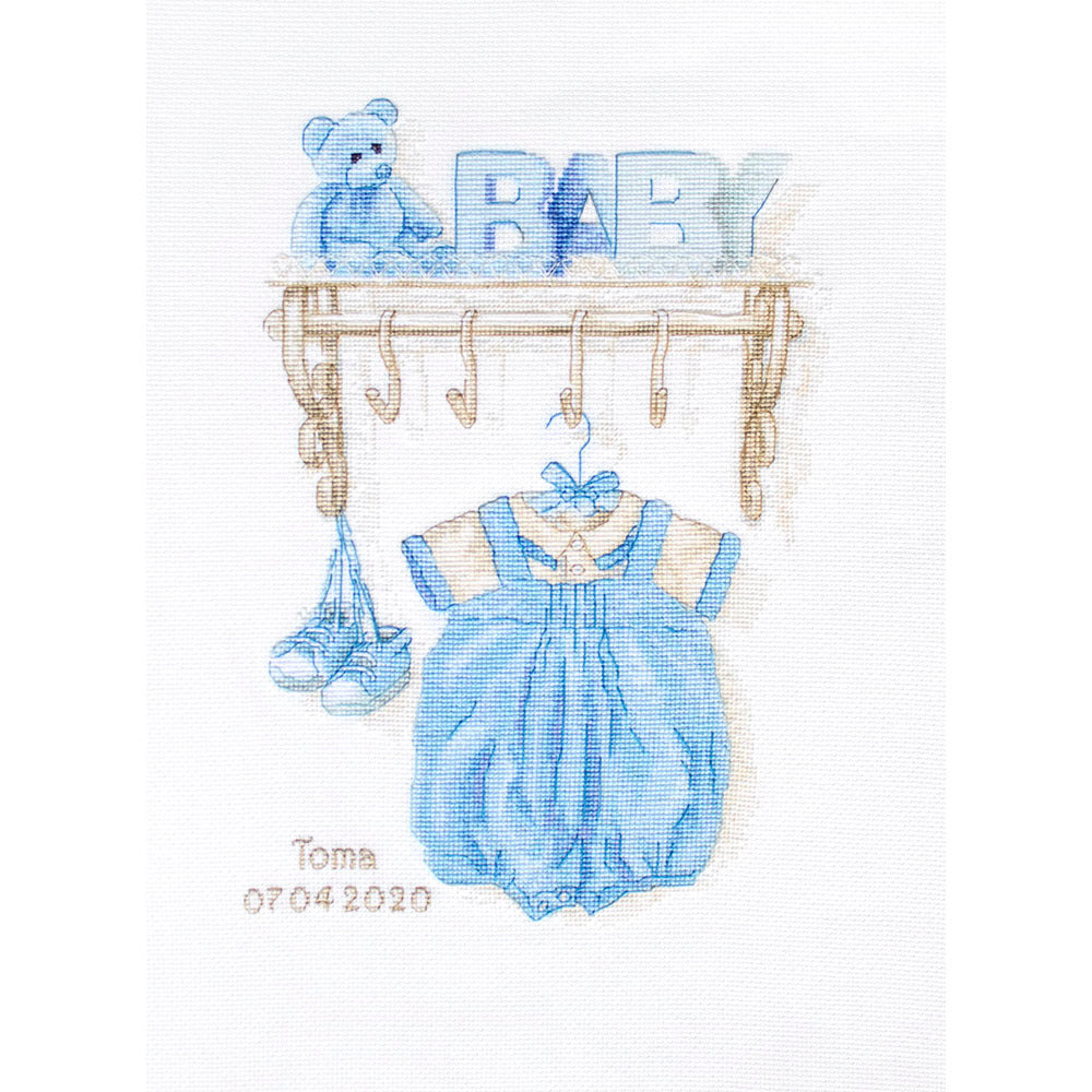 Luca-S Baby Boy Birth Cross Stitch Kit - 17cm x 25cm